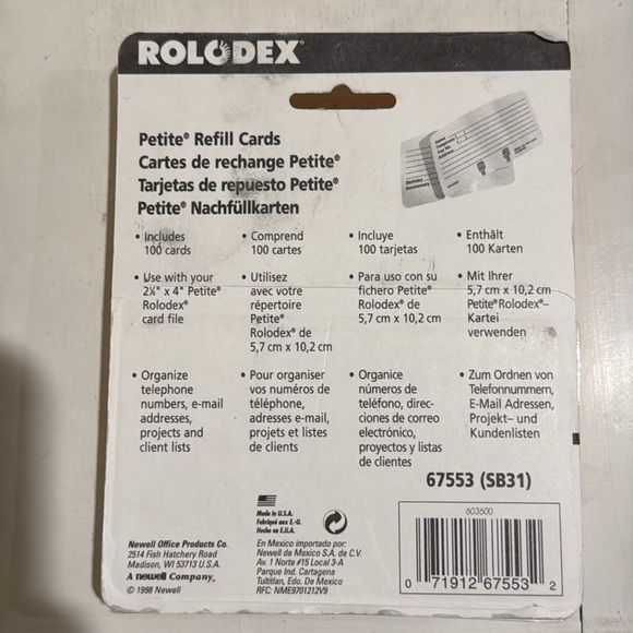 Vintage Rolodex Refill Cards in Package - Picture 3 of 4